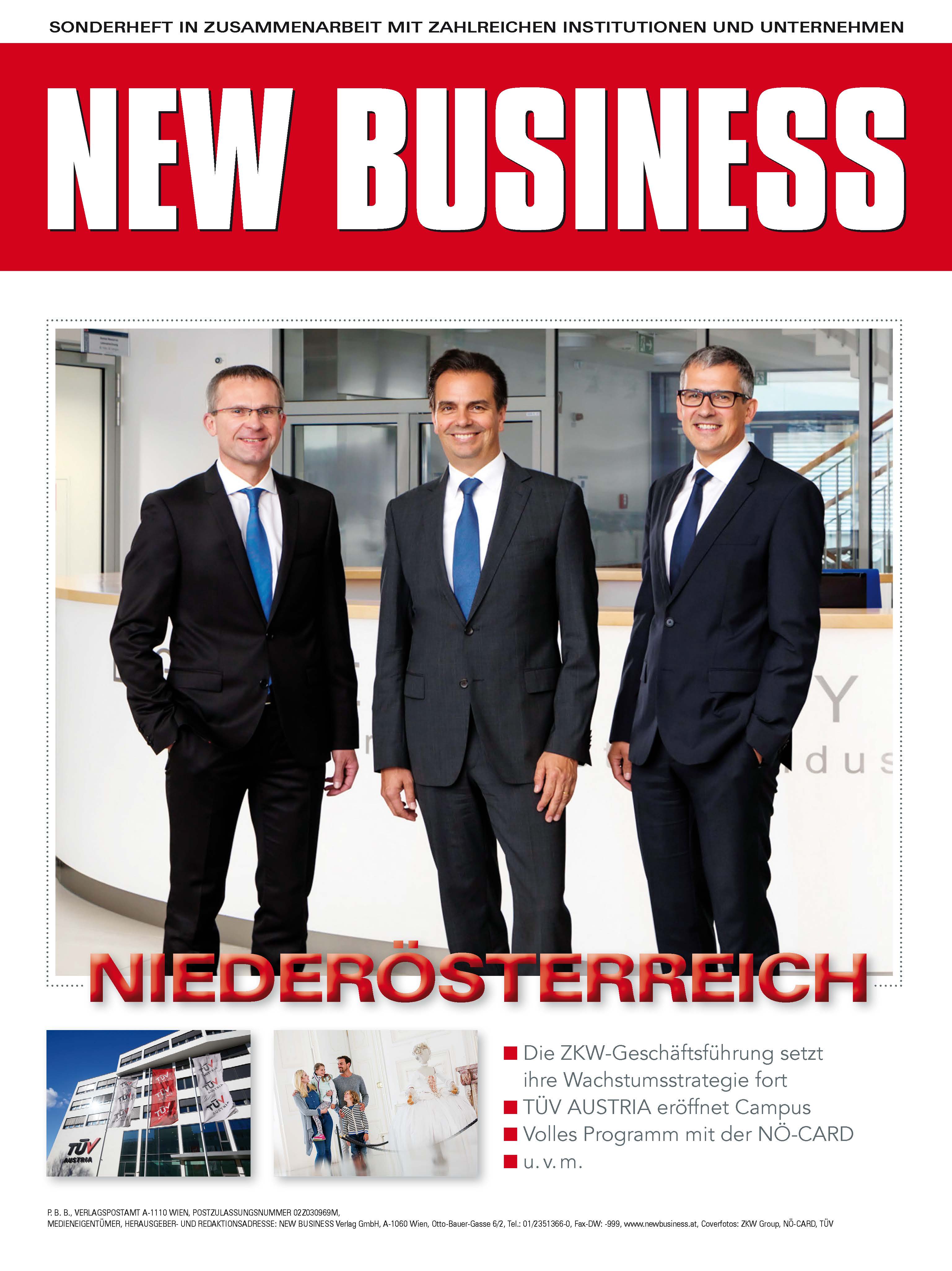Cover: NEW BUSINESS Bundeslandspecial - NIEDERÖSTERREICH 2017