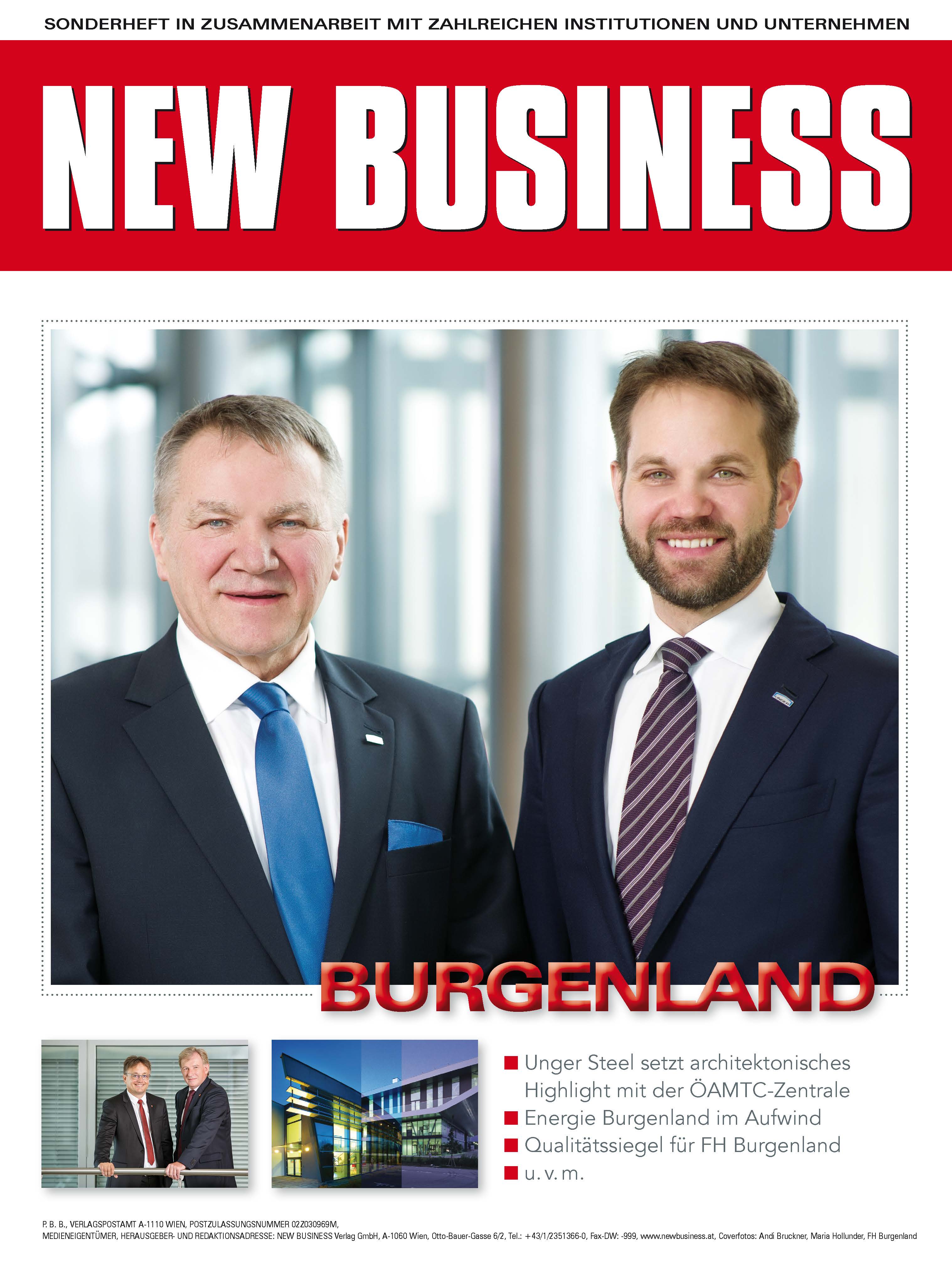 Cover: NEW BUSINESS Bundeslandspecial - BURGENLAND 2017