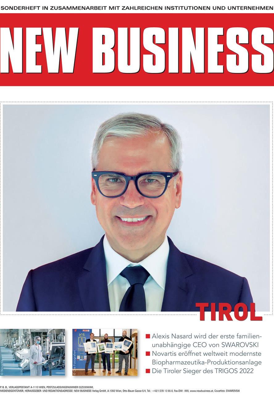 Cover: NEW BUSINESS Bundeslandspecial - TIROL 2022